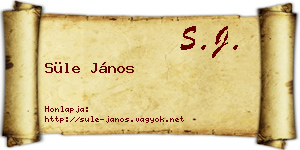 Süle János névjegykártya